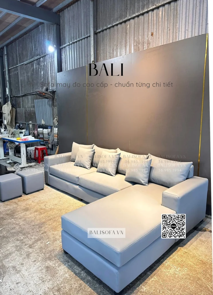 sofa góc chữ L chất liệu da xoá mực - chống xước mèo cào cao cấp