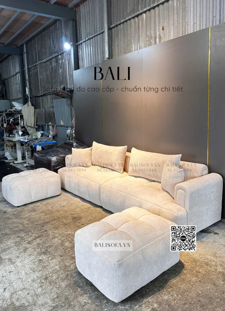 ghế sofa vải nỉ lông cừu cao cấp bali