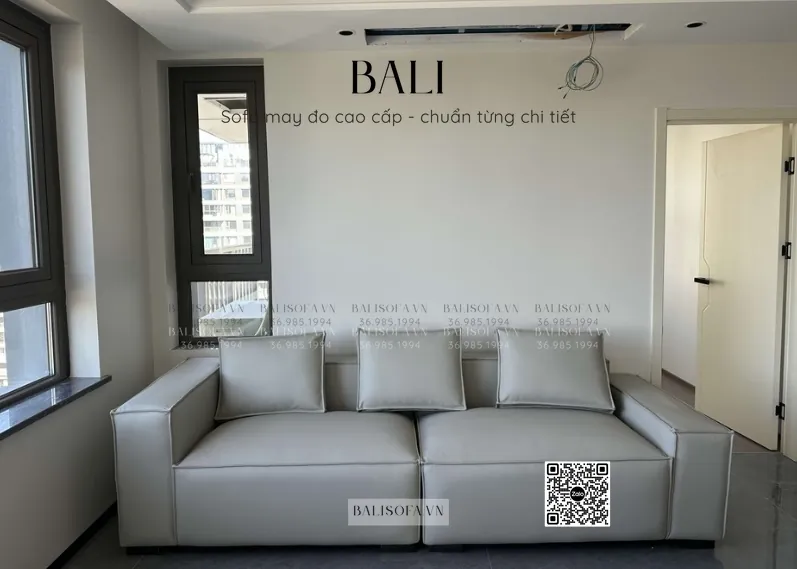 Sofa phòng khách da xoá mực cao cấp BALI – sofa đẹp hiện đại
