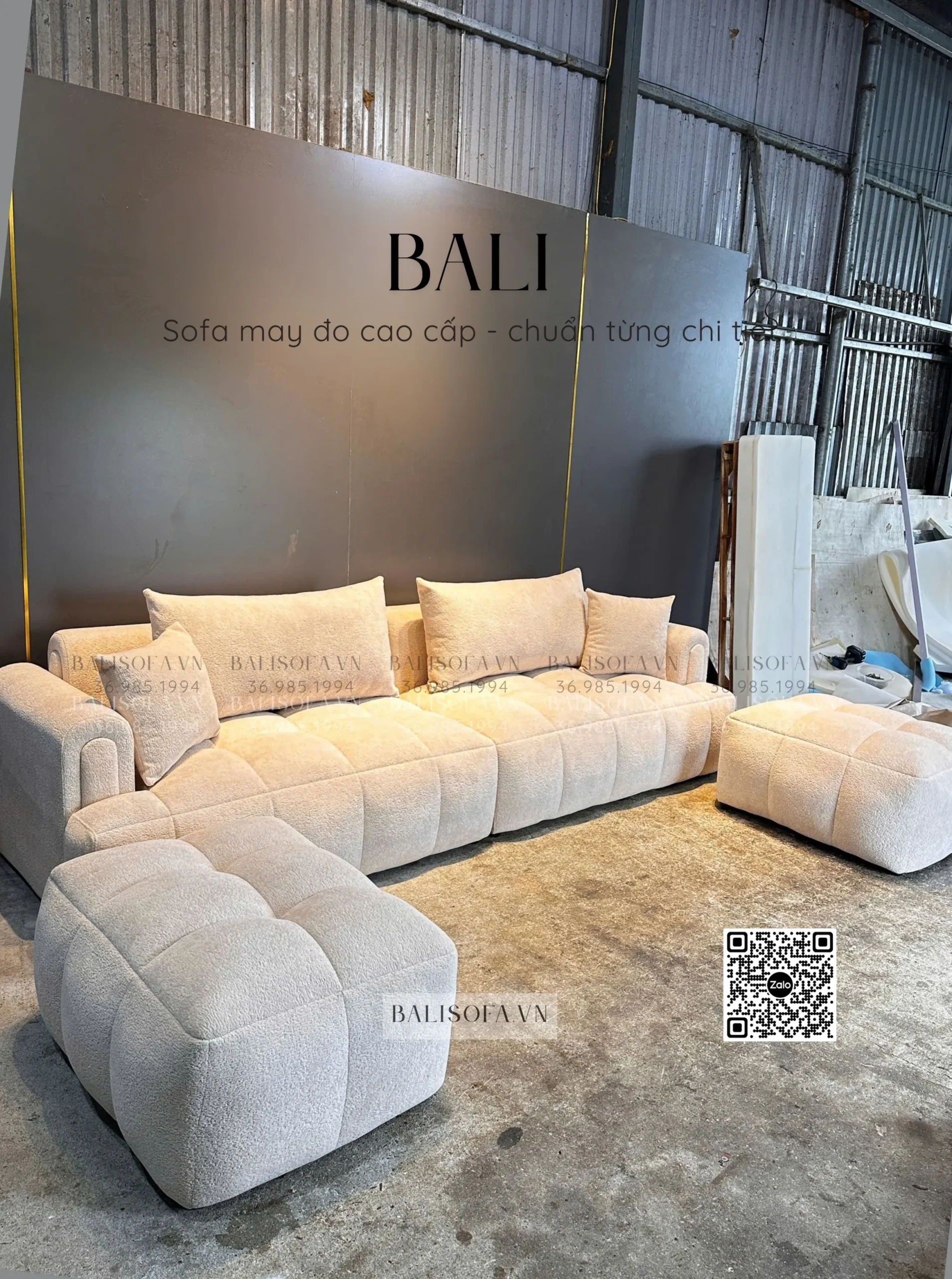 Sofa phòng khách chất liệu nỉ lông cừu cao cấp | BALI - Ảnh 3