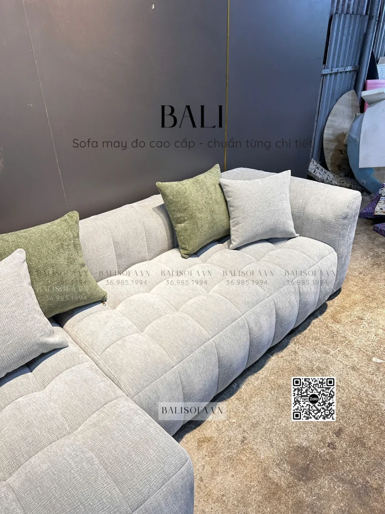 sofa vải nỉ nhung vân kháng nước phòng khách BALI
