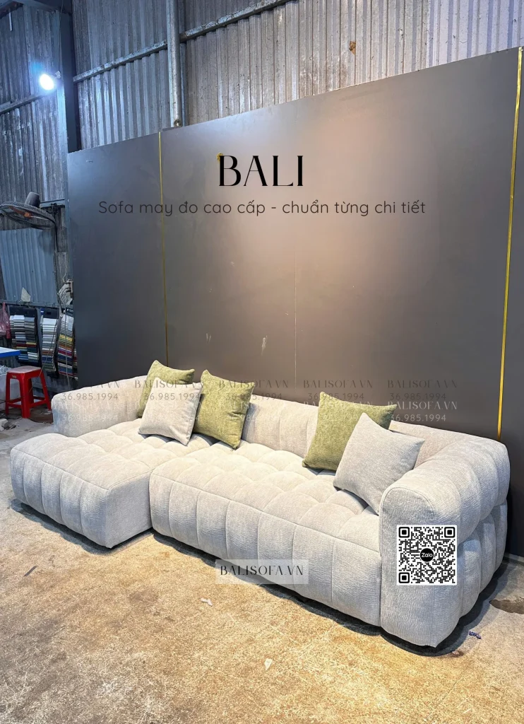 sofa vải nỉ nhung vân kháng nước phòng khách BALI