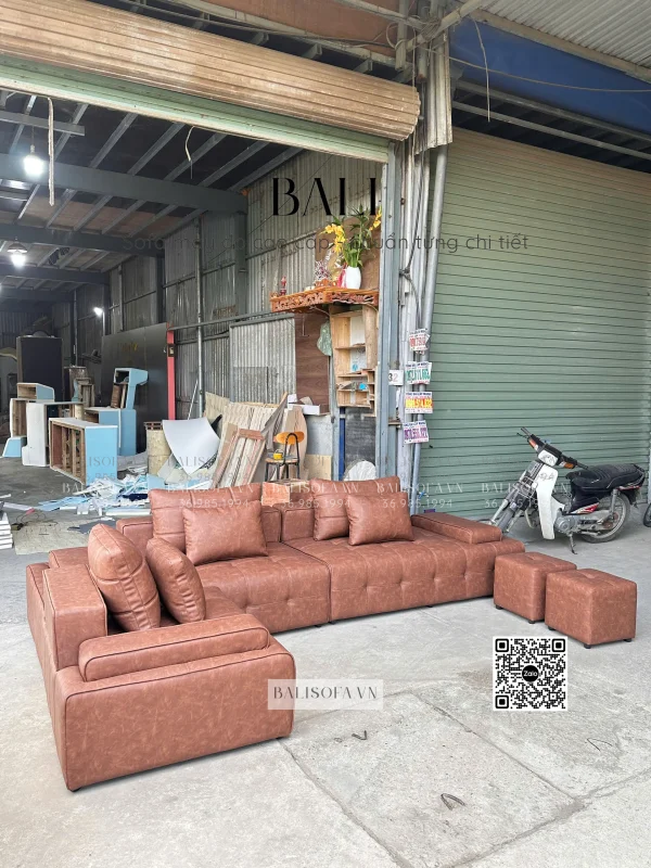 sofa da phòng khách xoá mực - chống xước